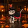 Костюм на Хэллоуин для маленькой собаки 1 комплект Кошачий костюм ведьмы Черный плащ и шляпа волшебника Луна Регулируемый плащ для питомца Звездная остроконечная шляпа для кошек и средних собак Праздничный