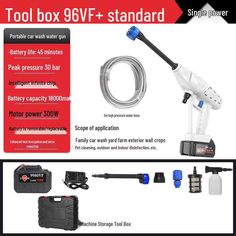 Портативная беспроводная автомойка высокого давления с литиевой батареей
