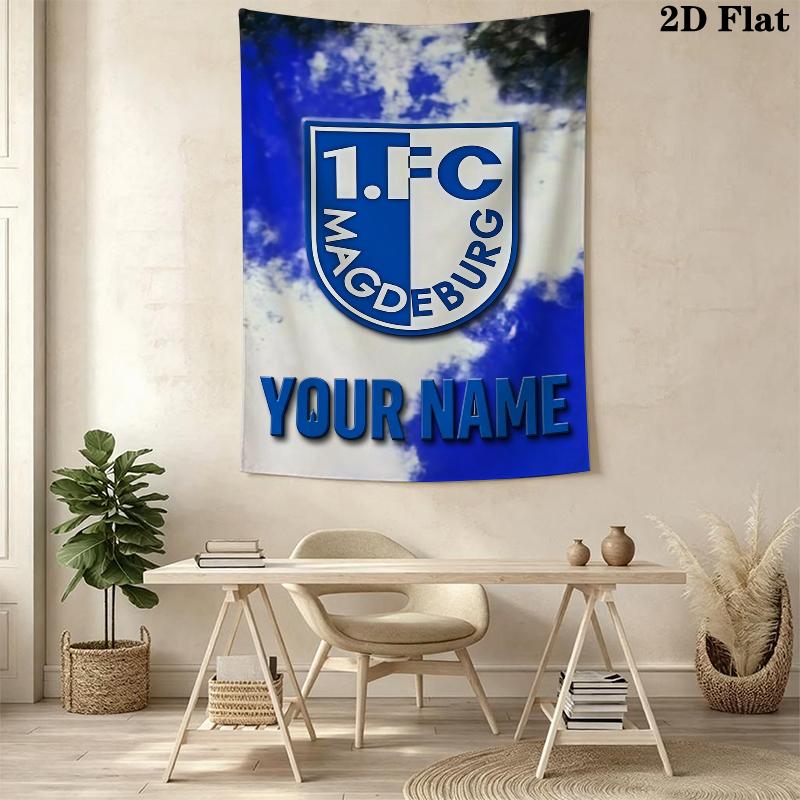 Custom Name 1 FC Magdeburg Wall Tapestry Aesthetic Wall Hanging Printed Fabric Blanket Decorative Tapestries for Bedroom Living Room Home Decor