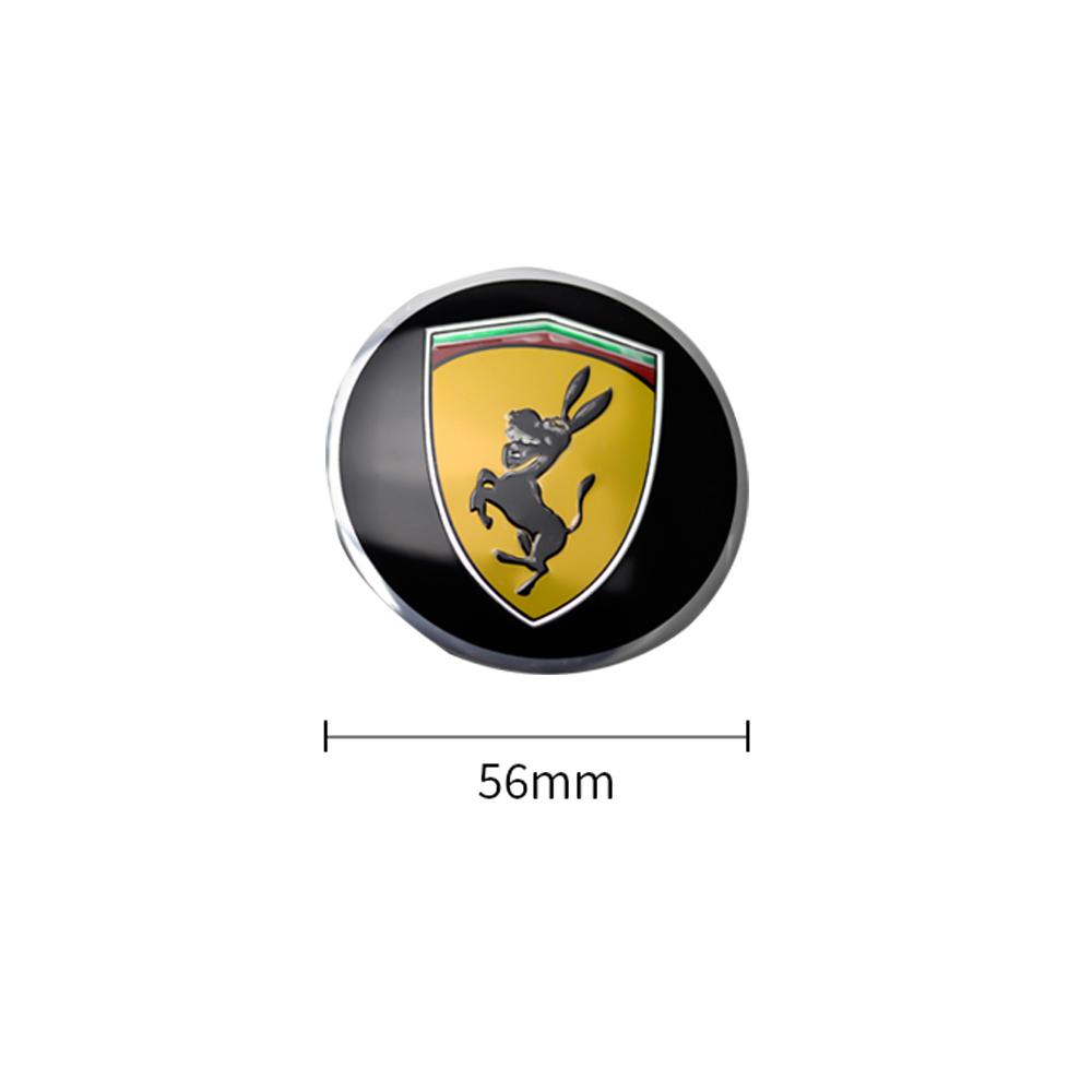 4Pcs/SET 56/60mm Car Wheel Center Hub Caps  Emblem Sticker Cover For Ferrari 308 GT4 328 GTB GTS F355 360 Modena F430 458ltalia HS9