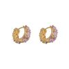 Micro-inlaid double-sided zircon geometric ear buckle women's personality fashion light luxury niche design super flash earrings earrings