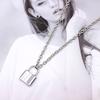 Silver Color PadLock Pendant Necklaces Link Chain Lock Necklaces Collar for Women Men