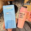Giant Ice Buster Thermos Cup with Cute Pattern - High Capacity Straw Cup 2026.