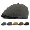 Vintage Cap Men's Winter Velvet Thick Warm Beret British Cap Forward Cap Newsboy Caps
