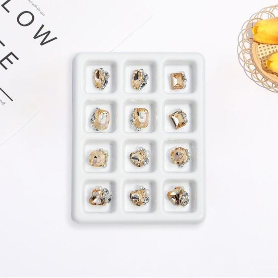 1 коробка, украшение для ногтей, стразы, 3D сердце/квадратный искусственный кристалл, Шарм, украшения для ногтей своими руками, чехол для телефона, декоративные аксессуары, принадлежности для маникюра