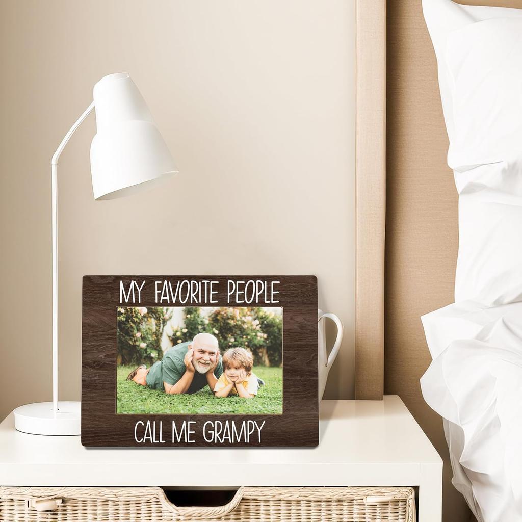 My Favorite People Call Me Grampy Picture Frame, Grampy Grandpa Gifts for Father's Day, Best Grandpa Gifts Photo Frame 4x6, Grandfather Wooden Photo