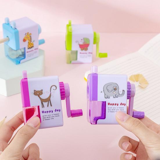 Карандашерезка Экономия труда Противоскользящая с держателем-ящиком Удобный захват Мультяшная Заточка Съемная Роторная Машинка для заточки карандашей Аксессуары