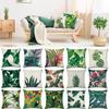Tropical Plants Cactus Monstera Summer Decorative Throw Pillows Cushion Cover Palm Leaf Green Home Decor Pillowcase