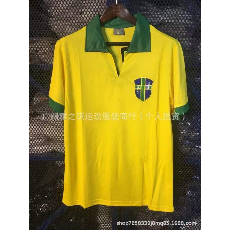 Brazil National Team Football Jerseys Short Sleeve Sports Shirts Men Women Retro Style