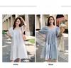 2022 Summer Maternity Puff Sleeve Dress: Lightweight, Loose Fit, Belly-Covering, Age-Reducing