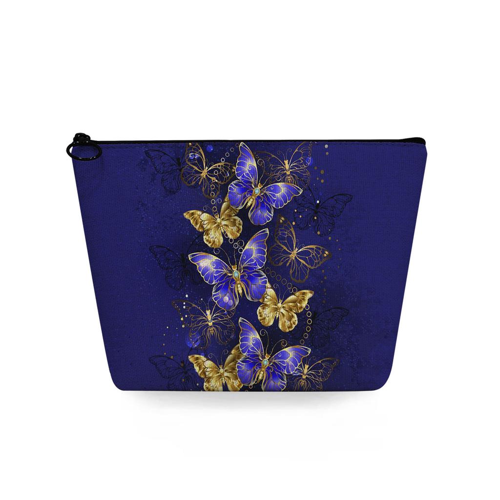 Women Butterfly Print Cosmetic Bag Toiletries Organize Travel Storage Case 6722 KTB