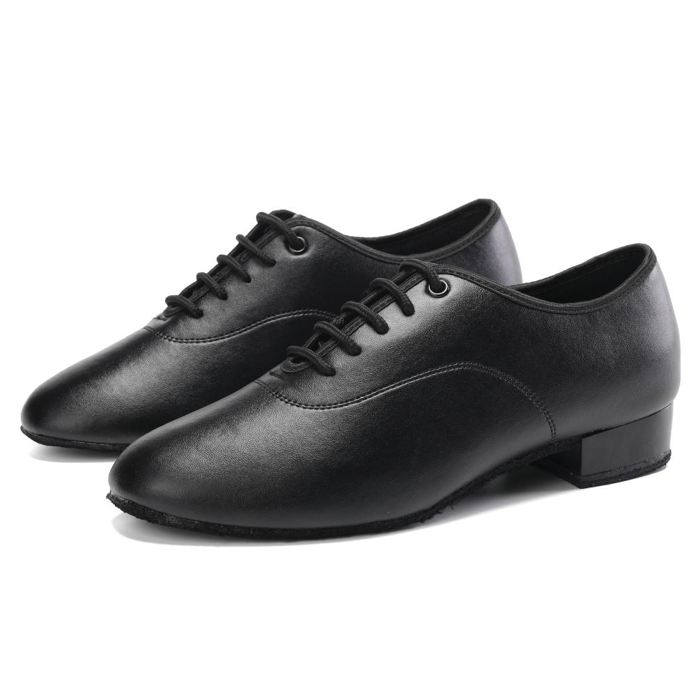 Leather Men's Modern Social Dance Shoes Salsa Tango Latin Ballroom Dancing Shoes Soft Sole 2CM