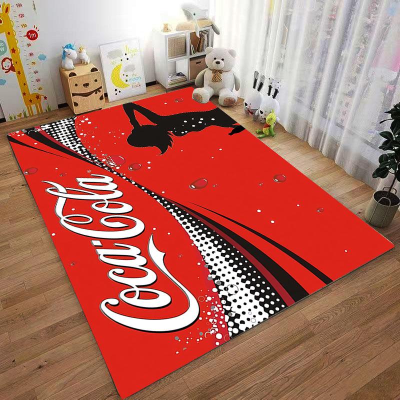 Coca-Cola Red Silhouette Carpet suitable as a non-slip mat for the living room or bedroom sofa