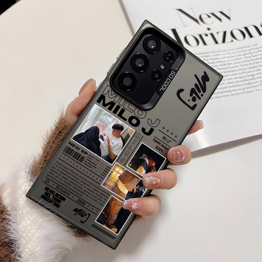 Singer M-Milo J Phone Case For Samsung Galaxy S25 Edge S24 S23 S22 S21 S20 Ultra Funda Silicone Silver Cover