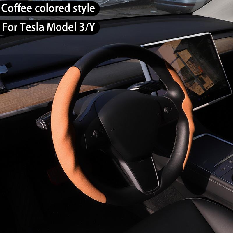 Для Tesla Model Y Juniper 2025+ Чехол на руль Всесезонный Универсальный Спортивный Чехол на руль из оленьей замши