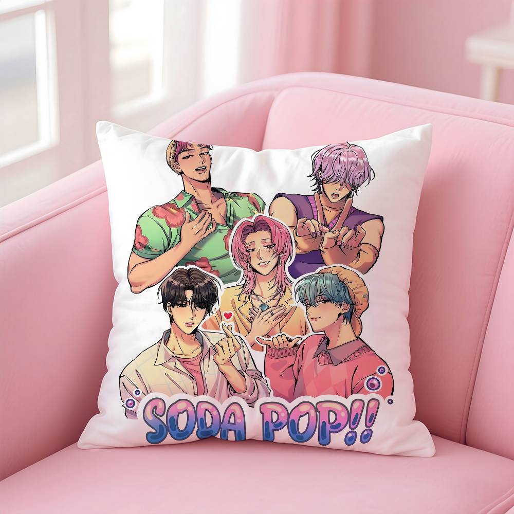 Saja Boys Kpops D-Demon H-Hunters Pillow Case Pattern Printed Pillowcase For Living Room Sofa Cushion Cover & Bedroom Decor