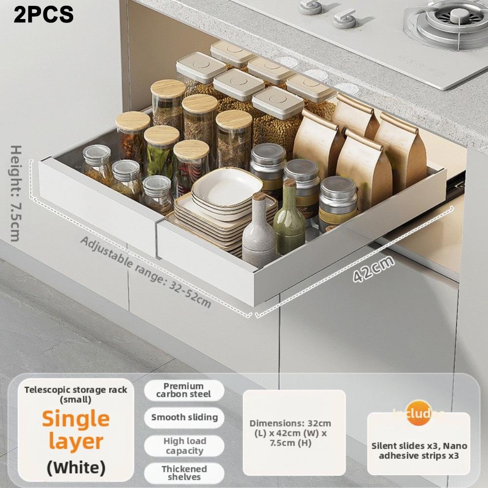 2 шт. Выдвижной ящик для шкафа 32*42*7,5 см Полки Выдвижная корзина для хранения Выдвижная полка Домашний кухонный шкаф Держатель для хранения