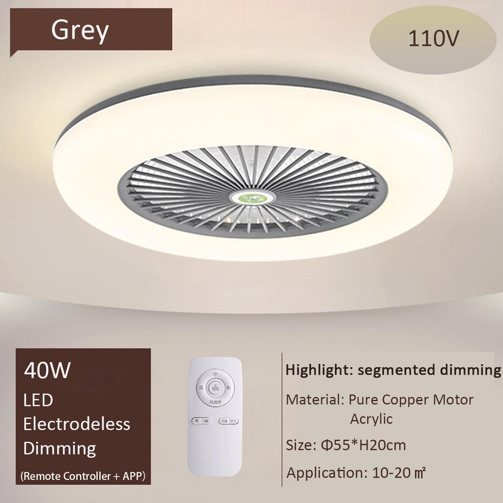 110 В/220 В светодиодный светильник 40 Вт с регулируемой яркостью для офиса, дома, спальни, потолочный вентилятор с дистанционным управлением