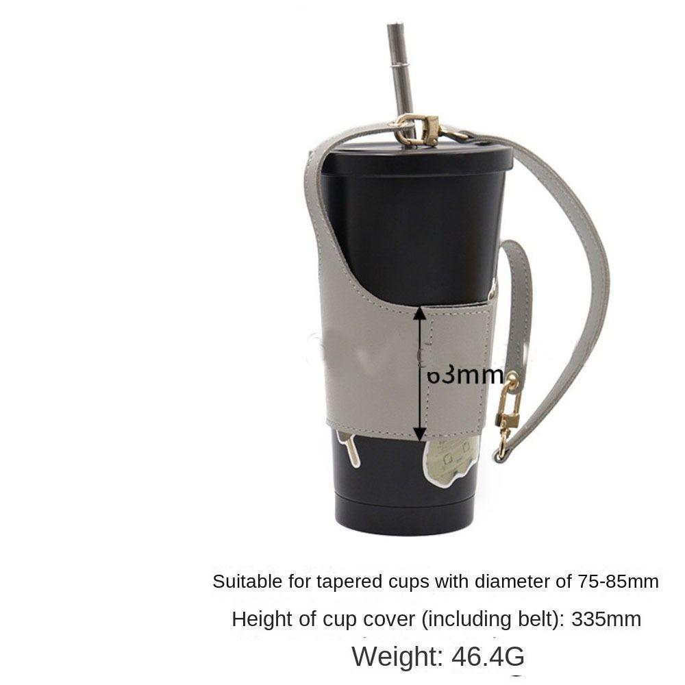 Black Water Cup Bag PU Handle Cup Bag Portable Cup Protective Cover Travel