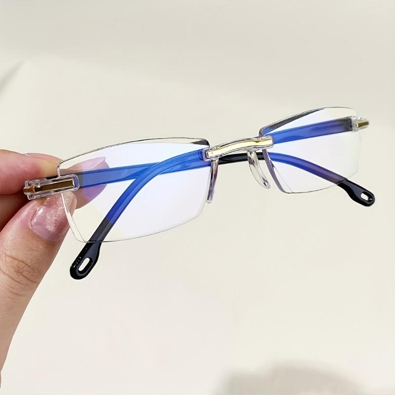 16 шт. Легкие безрамочные очки для чтения с блокировкой синего света для мужчин и женщин Прямоугольная оправа +1.0 До +4.0