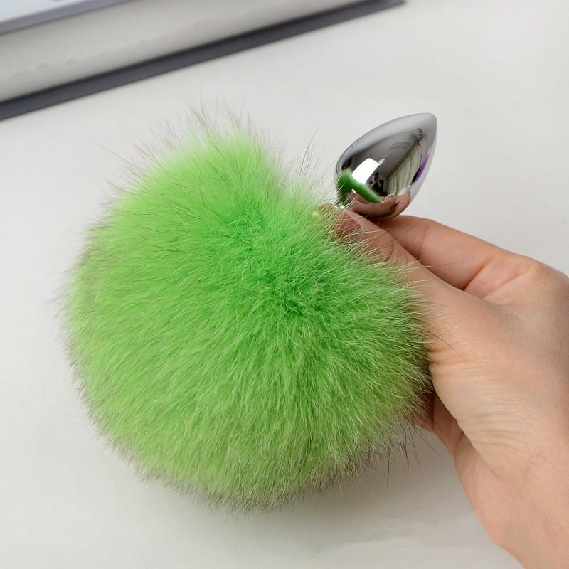 Настоящие волосы, кроличий хвост, анальные секс-игрушки с отделяемой металлической анальной пробкой Anue для пары, флирта, очаровательные косплей-игры, эротические