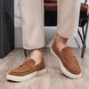 Summer New Suede Men's Board Shoes Are Comfortable and Breathable, One-pedal Loafers, Hand-stitched Thick Soles, Versatile and Casual
