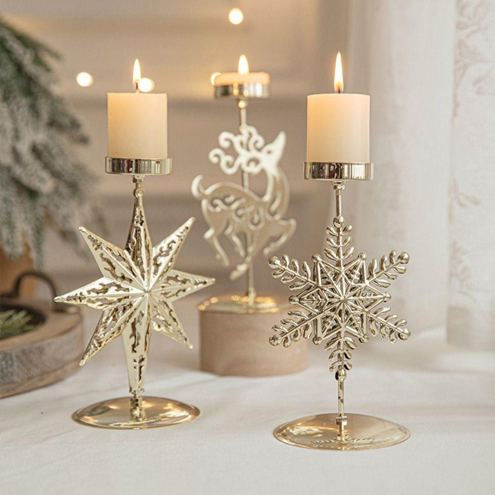 Decorative Xmas Tealight Holder Elk Christmas Candlestick Wedding Party