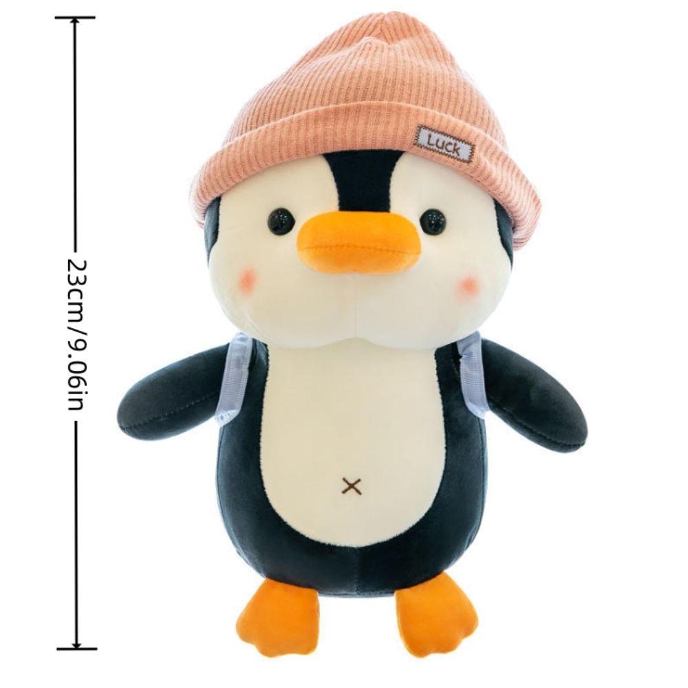 Soft Wearing Hat Penguin Backpack Little Penguin Comfort Sleep Companion Throw Pillow Birthday Gift