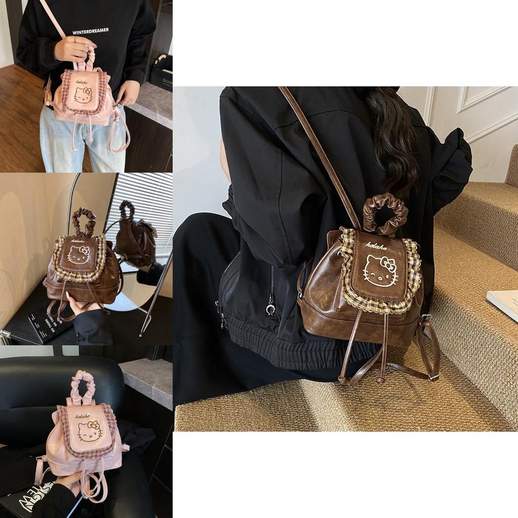 Hello Kitty Pu Mini Backpack With Splicing Design For Daily Use