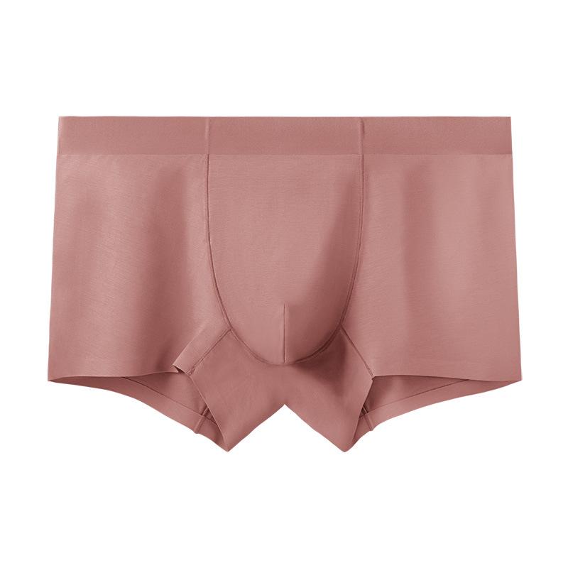 Мужские бесшовные антибактериальные трусы-боксеры из модала Graphene 5A - средняя талия, телесного цвета