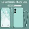 S21FE S 22 21  Strap Liquid Silicone Phone Case For Samsung Galaxy S22 S21 Plus Ultra FE 5G Soft Lanyard Back Cover