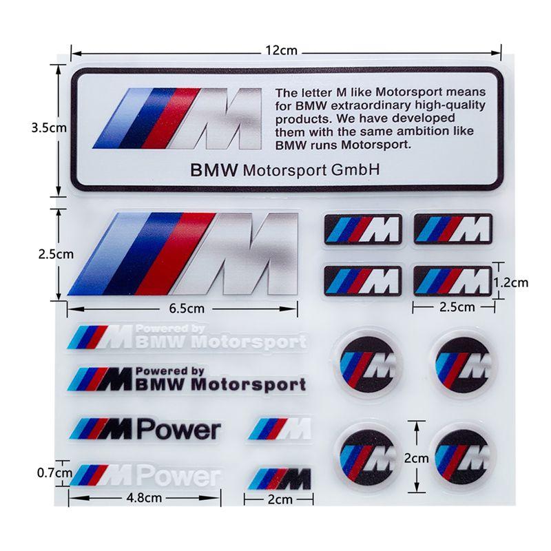 YGIE8 Car Decoration Strip Trunk Relief Stickers Decals For Bmw M Power Performance E28 E30 E34 E36 E46 E60 E90 F84 F87 X1 X3 X5 X6