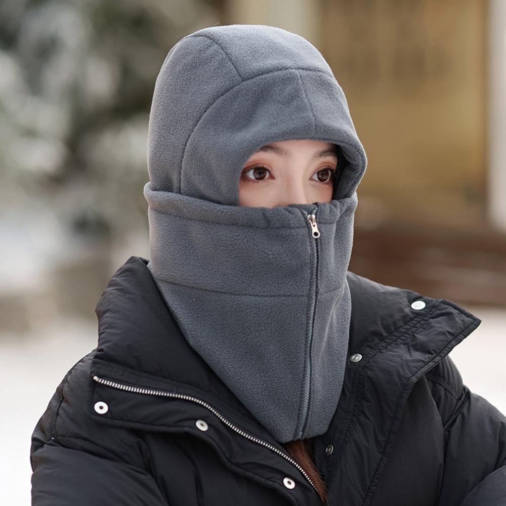 Утолщенный плюшевый шейный платок, меховая маска, пуловер, шапка, мягкая зимняя балаклава, шапка для верховой езды