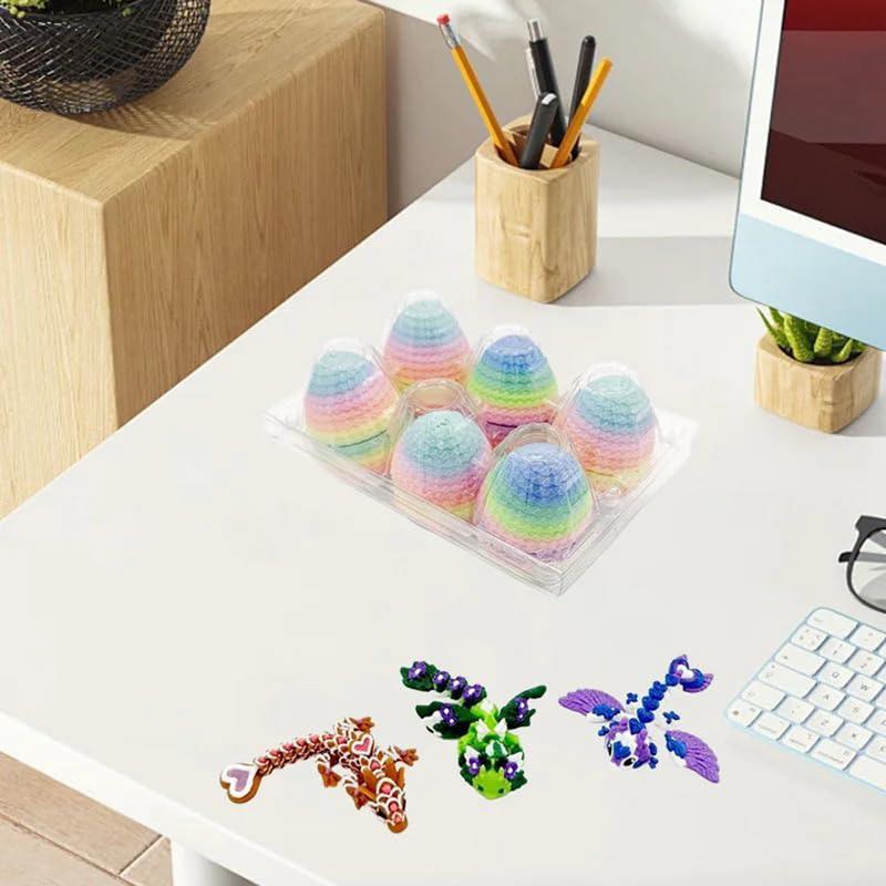 Случайное Мини Яйцо Дракона Набор 3D-печатных Животных Наполнители для Пасхальной Корзины Предварительно Наполненный Набор Миниатюрных Фигурок Животных Игрушка-Непоседа Дракон