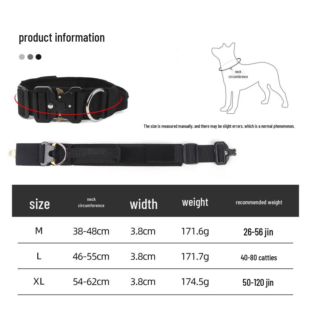 Explosion-Proof & Pull-Resistant Tactical Dog Collar for Medium & Large Dogs.