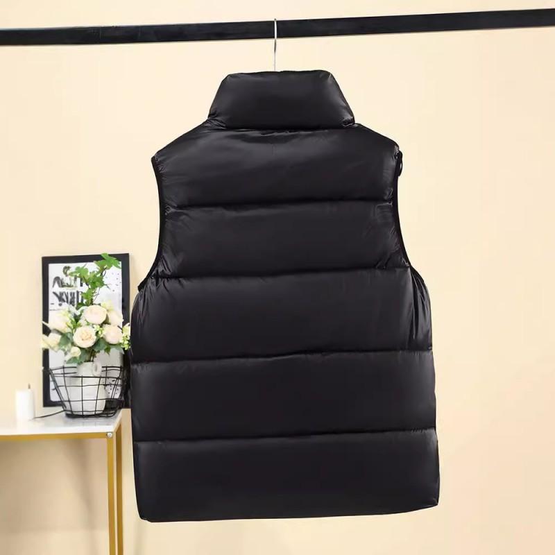 Unisex Black Puffer Vest With Hood Warm Cotton-Padded Sleeveless Jacket Winter Casual Wear