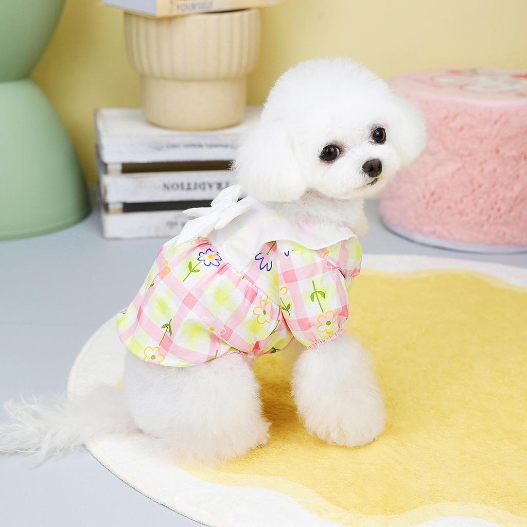 2023 Spring and Summer Dog Skirt Pet Clothes Installed Teddy Schnauzer Small Dog Bichon Fresh Field Skirt Wholesale Pet Clothes