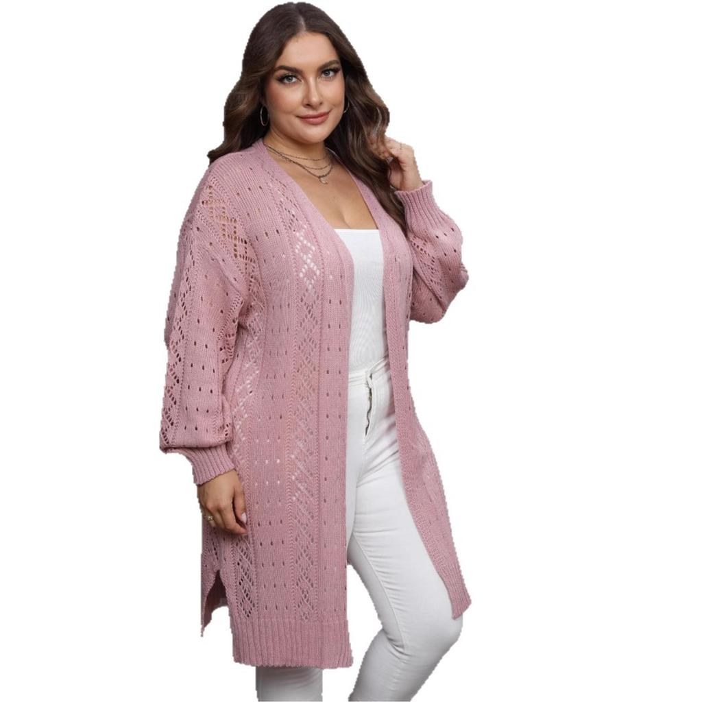 Plus-size Women's New Autumn Cardigan, Air-conditioned Sweater and Coat with Cutout