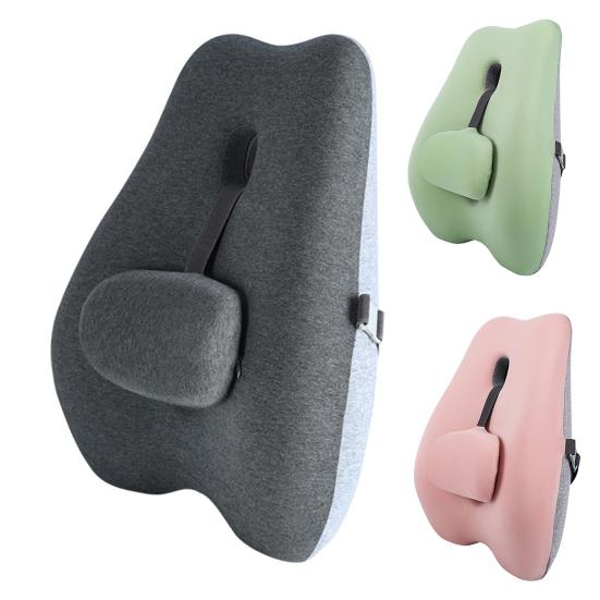 Подушка для спинки стула с эффектом памяти, подушка для поясничной поддержки с регулируемым ползунком, эргономичная поддержка спины для офисных работников, водителей автомобилей, геймеров