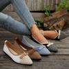 Весенняя женская обувь на плоской подошве, 2024 г., вязаные носки, кроссовки, дышащие женские лоферы без шнуровки, с круглым носком, размеры 36–43, легкие туфли больших размеров
