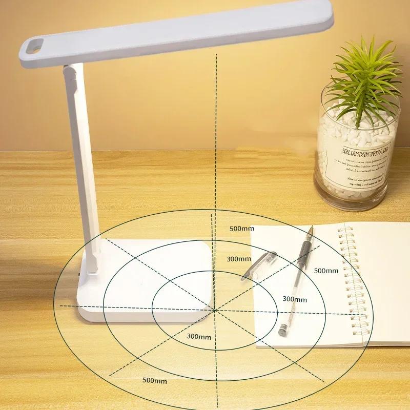 Rechargeable Touch Dimming LED Desk Light Foldable Design with Stepless Brightness Adjustment for Reading Working