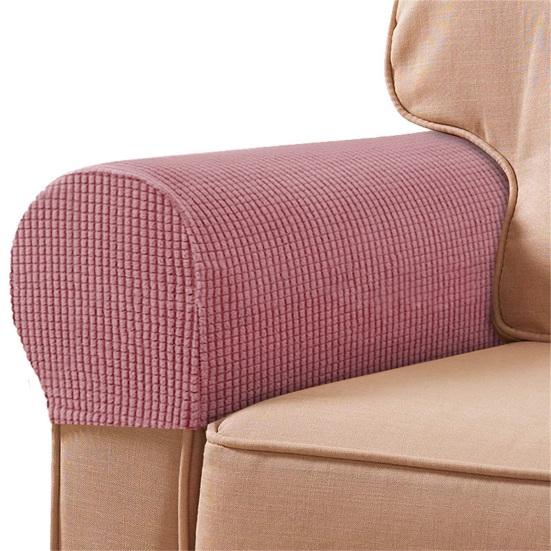 SSH 2Pcs Sofa Arm Protector Anti-Slip High Elastic Polyester Soft To Touch Armrest Slipcover Household Supplies