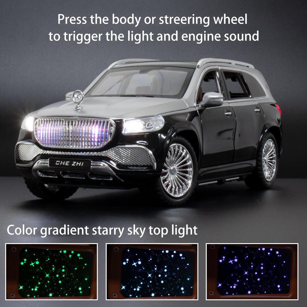 Масштаб 1/24 Benz Maybach Gls600, модель автомобиля из сплава, детская игрушечная машина, подарочные украшения, имитация внедорожника, модель автомобиля, коллекция для мальчиков