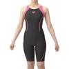 Swimsuit Fitness One Piece Spats Black X Pink O [Arena] (Open Back/Half Leg/Hatch Pad) Women's (BKPK)