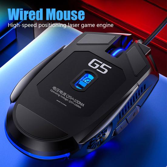 G5 Проводная мышь Бесшумная Компьютерные аксессуары RGB-подсветка Эргономичная USB 3200DPI Киберспорт Механическая