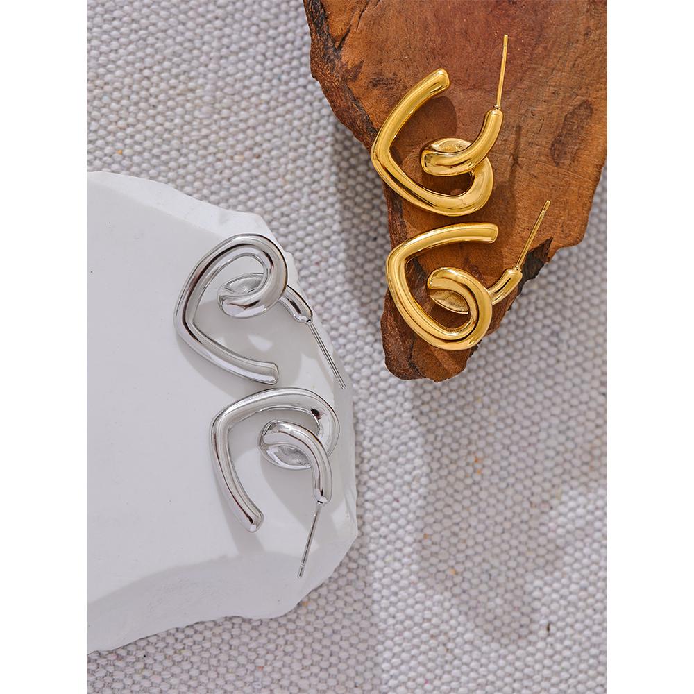 Eetit Минималистичные серьги-обнимашки в форме сердца из нержавеющей стали, устойчивые к ржавчине, с покрытием 18 К, модные повседневные ювелирные изделия, бижутерия, женские аксессуары