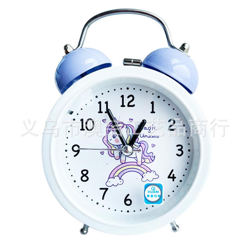 Alarm clock for students and children, get-up artifact, silent bedside, alarm for boys and girls with lights, new cartoon hour clock