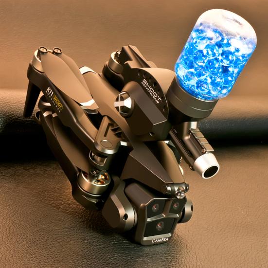 Дрон с дистанционным управлением 2,4 ГГц с тремя 8K камерами, бесколлекторным двигателем, для аэрофотосъемки, запускающий водяные бомбы, детский/взрослый RC квадрокоптер, игрушка