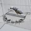 Parrot Stand Toy Stainless Steel Branch Support for Bird Cage Accessories for Conures Parakeets Macaw Cages