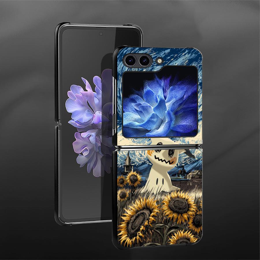 Смешной чехол Mimikyu из Покемонов для Samsung Galaxy Flip5 Flip4 Z Flip 7 6 5 4 3 Flip3 Flip6 Flip7 FE Задняя крышка телефона Funda